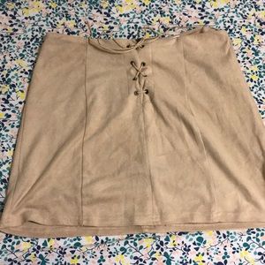 Suede mini skirt
